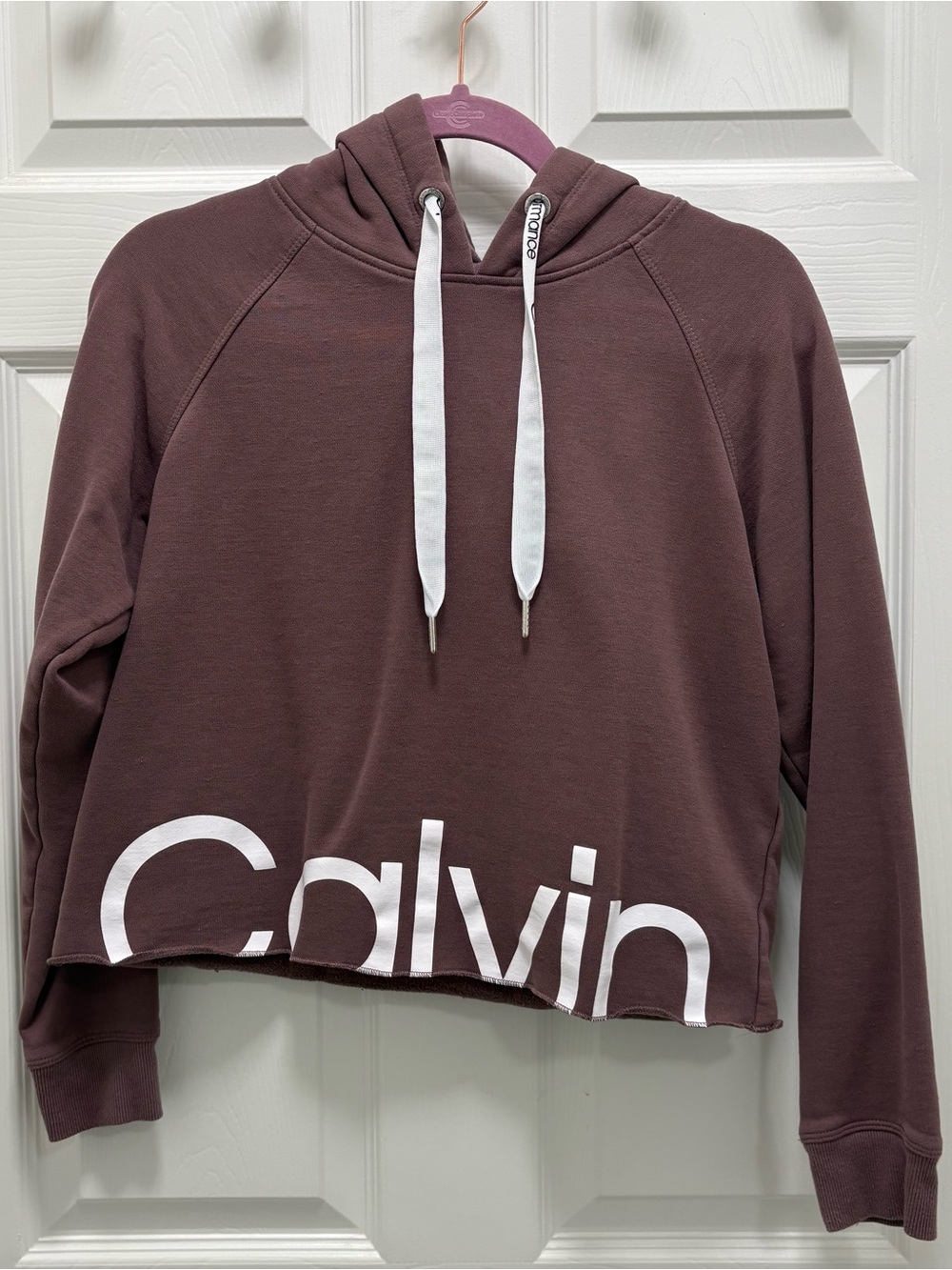 Calvin Klein Performance Women's Cropped Hoodie Sweater - Plum